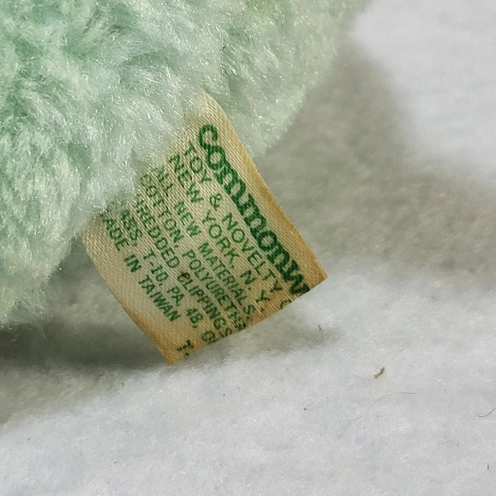 Vintage Commonwealth Toy Pastel Green Yellow Puppy Dog Plush Stuffed Animal 6